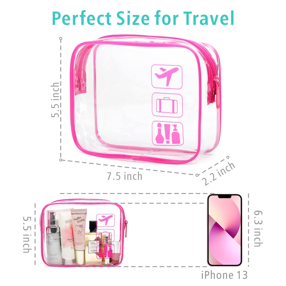 Bolsa de viaje transparente F-color para cabina, tamaño práctico para líquidos.