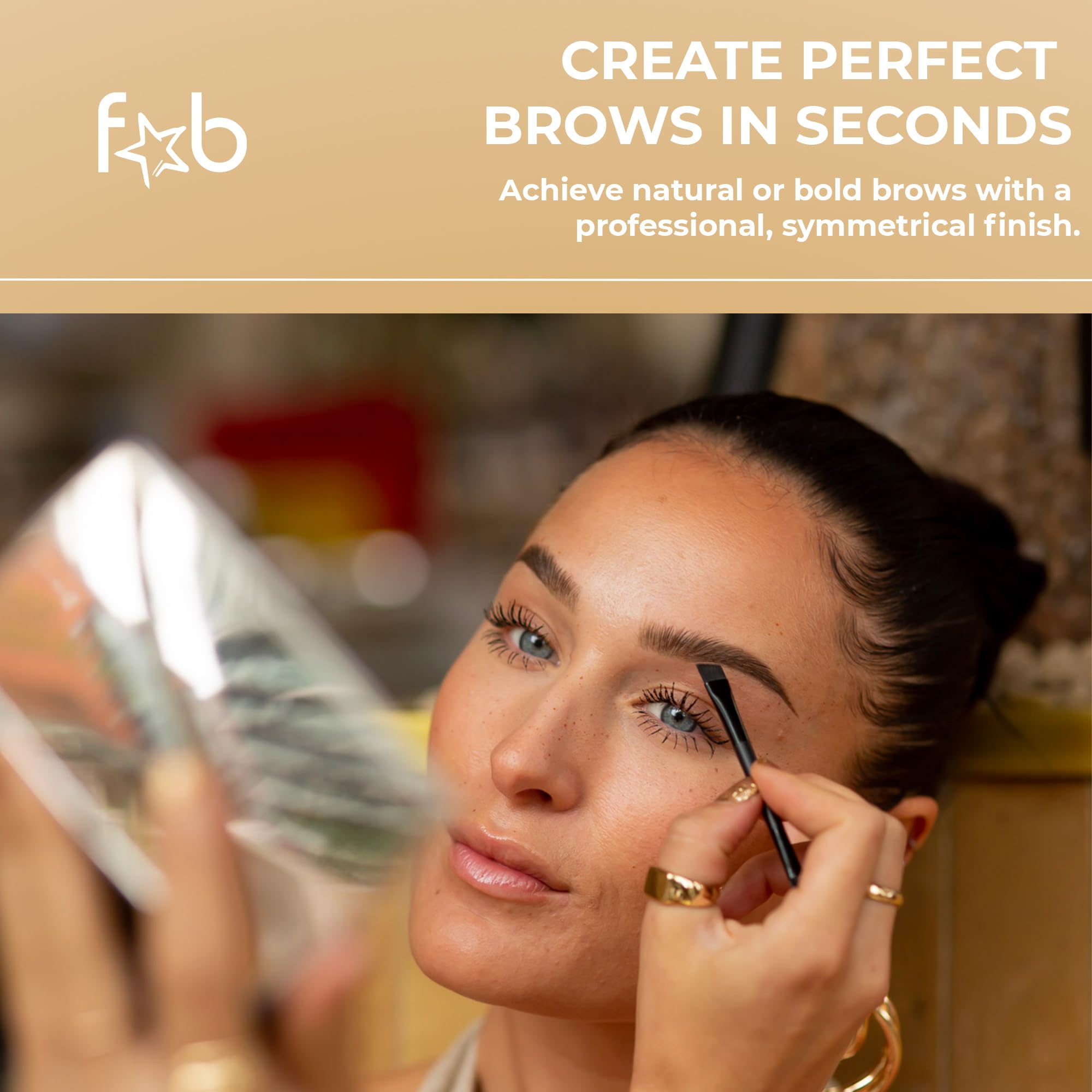 Fab Brows Duo Pincel Dos Puntas: aplica polvo con control y acabado suave.