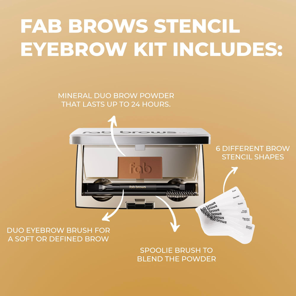 Conjunto de plantillas reutilizables de Fab Brows Duo que facilitan el relleno