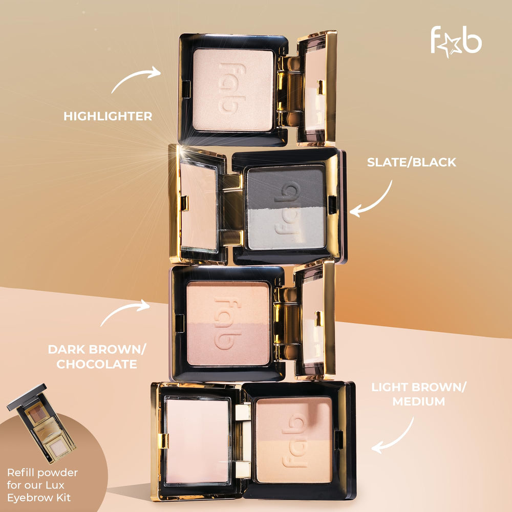 Fab Brows Lux Eyebrow Kit Refill Powder envase compacto listo para retoques