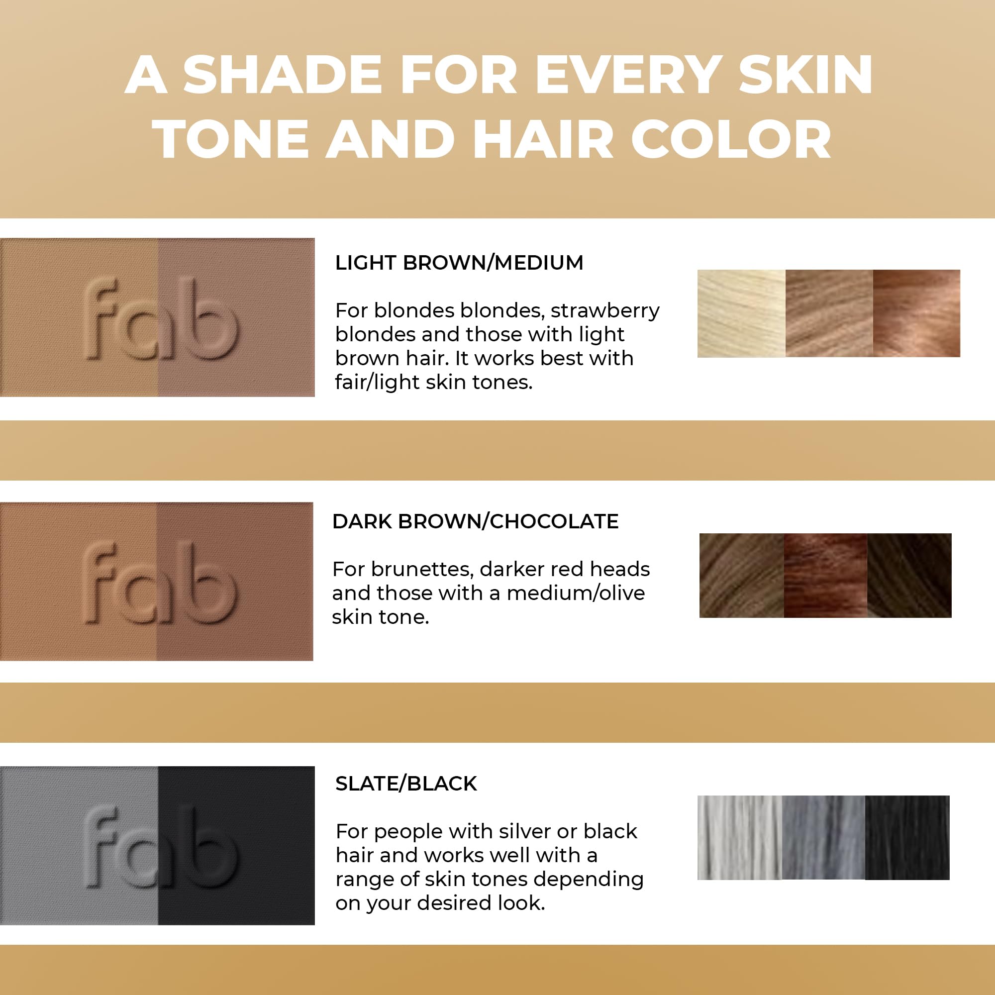 Fab Brows Lux Eyebrow Kit Refill Powder fórmula libre de crueldad para piel sensible