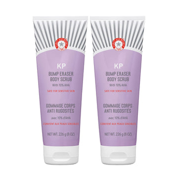 FAB exfoliante corporal KP Bump Eraser, frasco visible para piel suave y uniforme