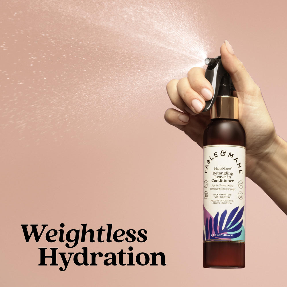 Fable & Mane formule sans silicone, vegan et cruelty-free pour cheveux colorés.