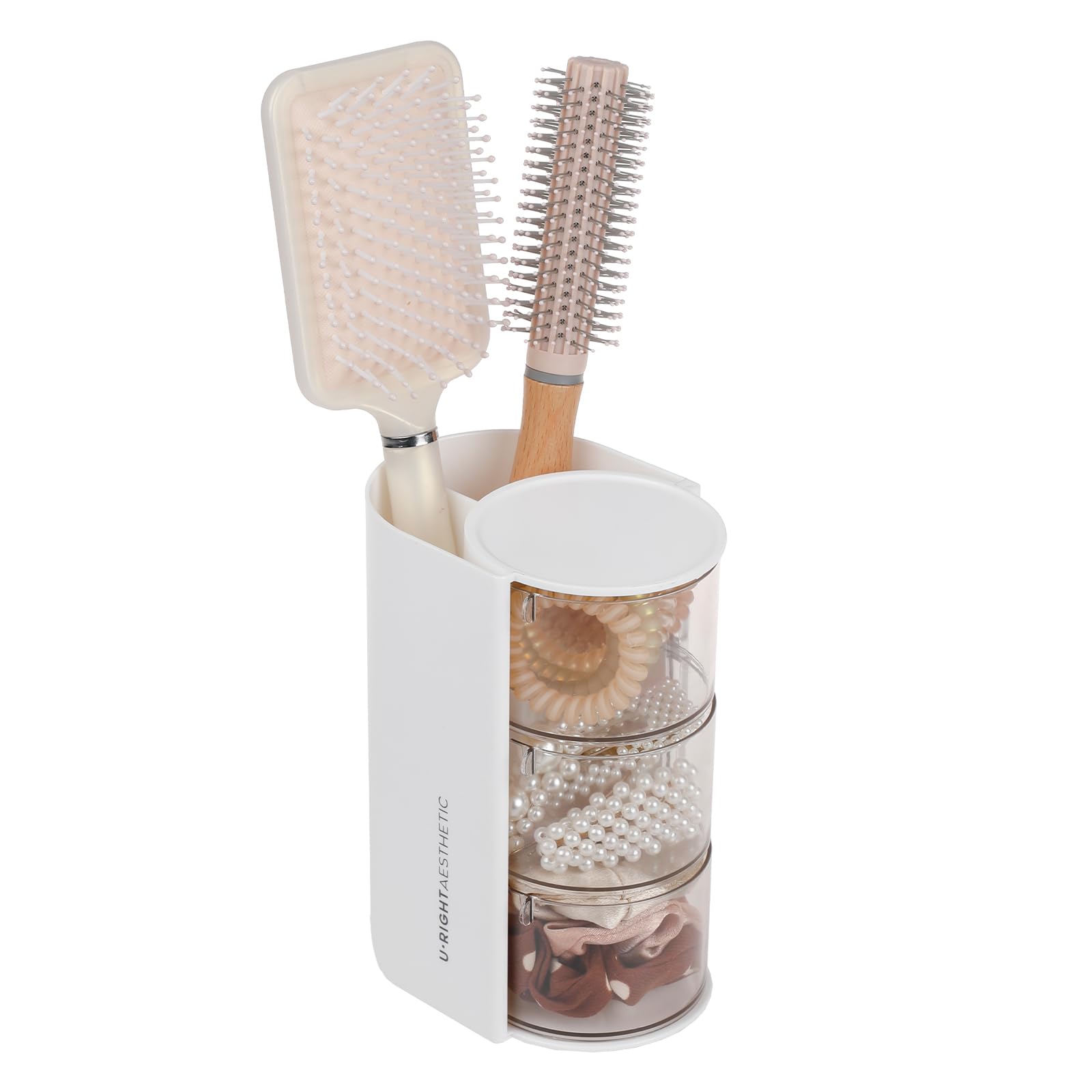 FABROK organizador de accesorios para cabello, vista de tres capas para acceso rápido