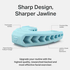 Facefit Jaw Exerciser, silicona de grado alimentario segura y fácil limpieza.