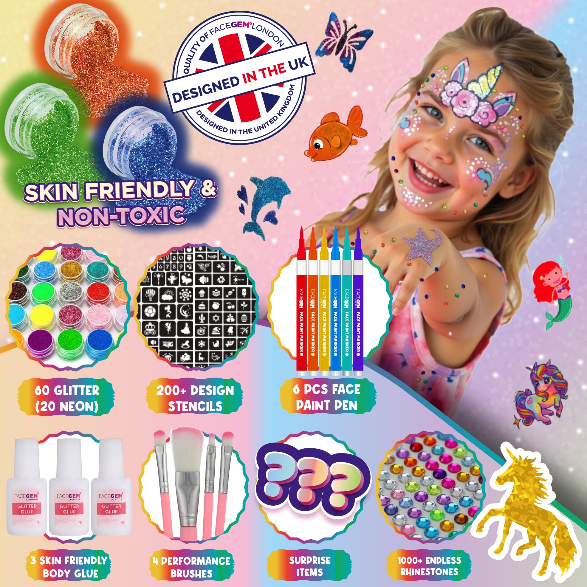 FACEGEM LONDON plantillas para tatuajes 200 diseños