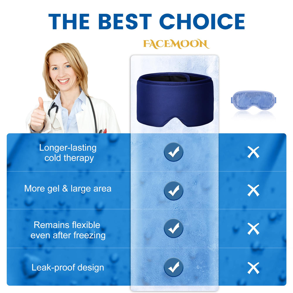 FACEMOON Mascarilla con cobertura 360 y enfriamiento prolongado.
