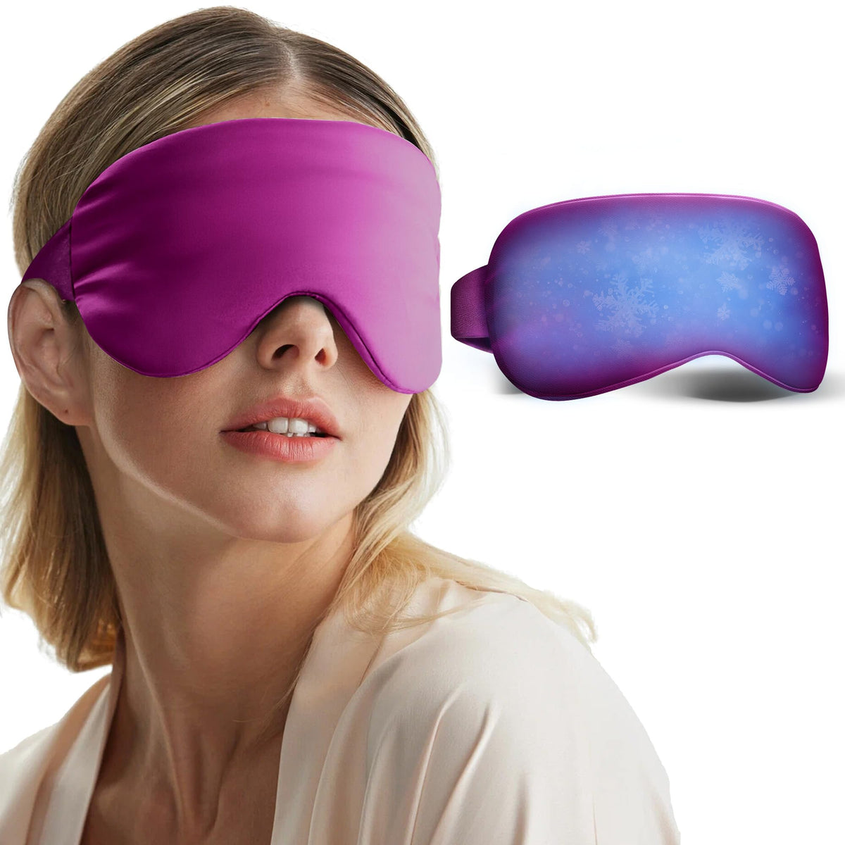 FACEMOON mascarilla fría para ojos con ajuste ergonómico para alivio suave.