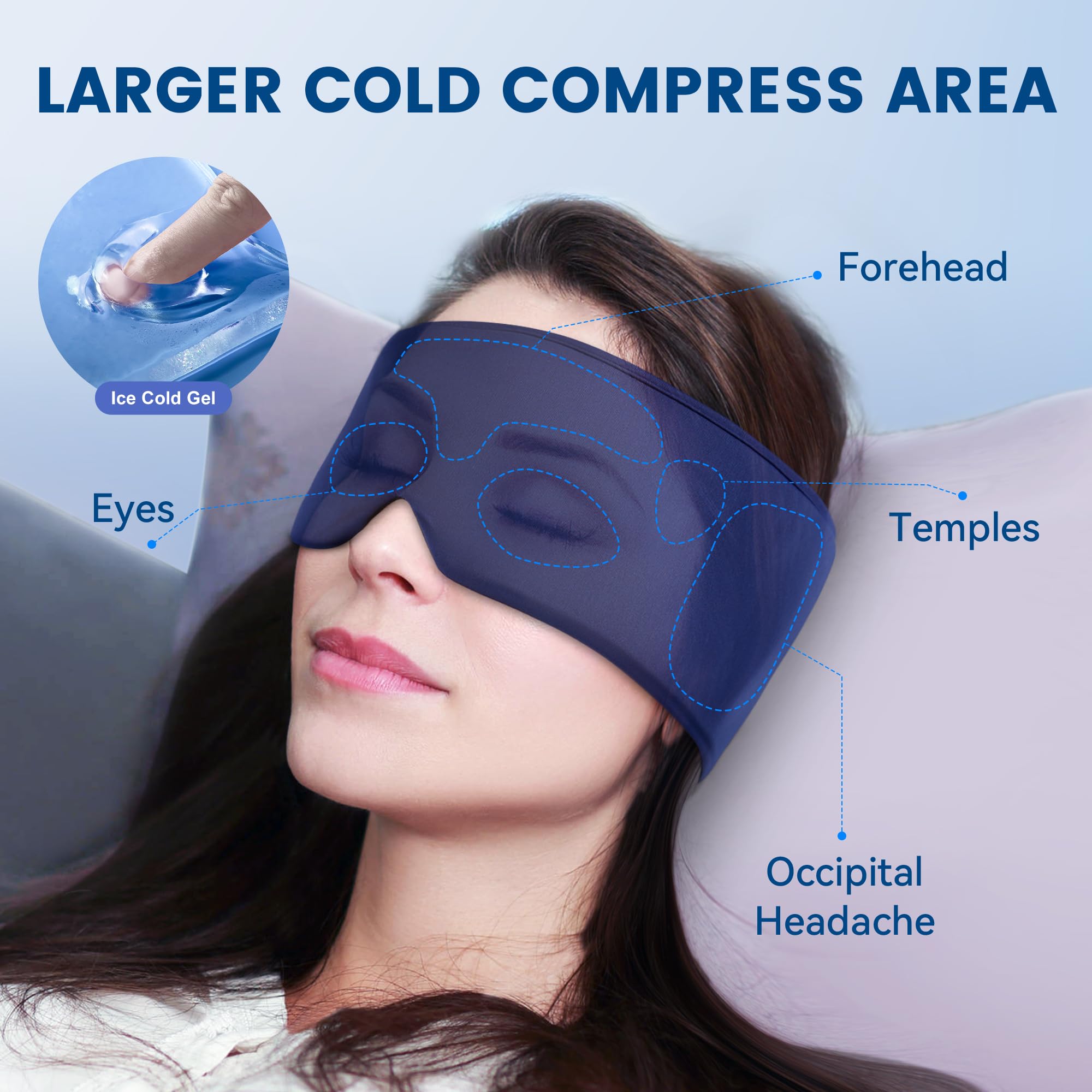 FACEMOON Mascarilla para migrañas, enfriamiento suave que ayuda a la tensión ocular.