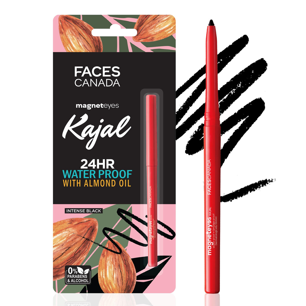 FACESCANADA Magneteyes Kajal negro: delineado suave para uso diario.