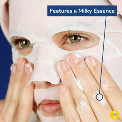 FACETORY Moon Velvet mascarilla en envase individual, aporta hidratación suave y rápida.