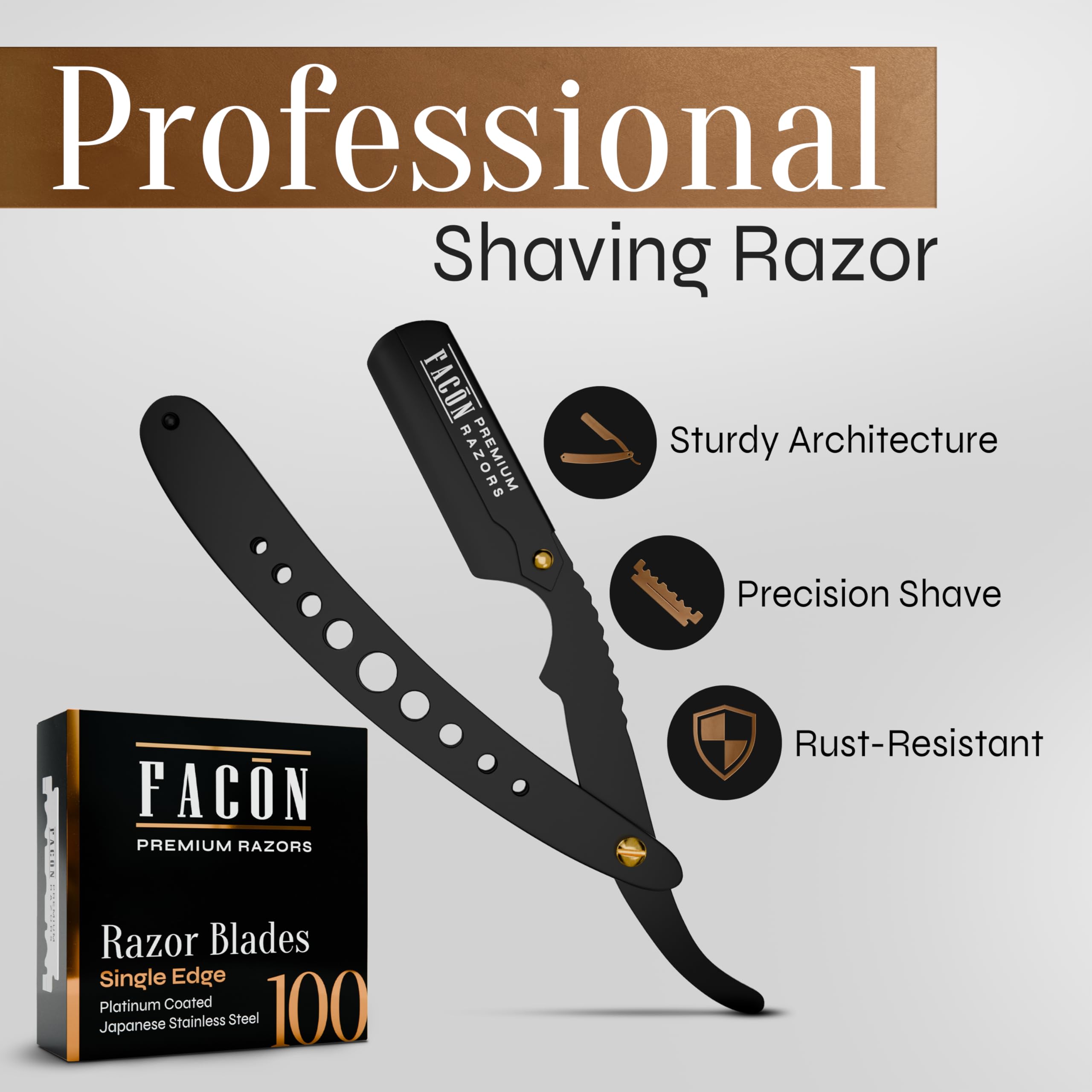 FACON conjunto profesional para barberos, afeitado preciso con herramientas duraderas.