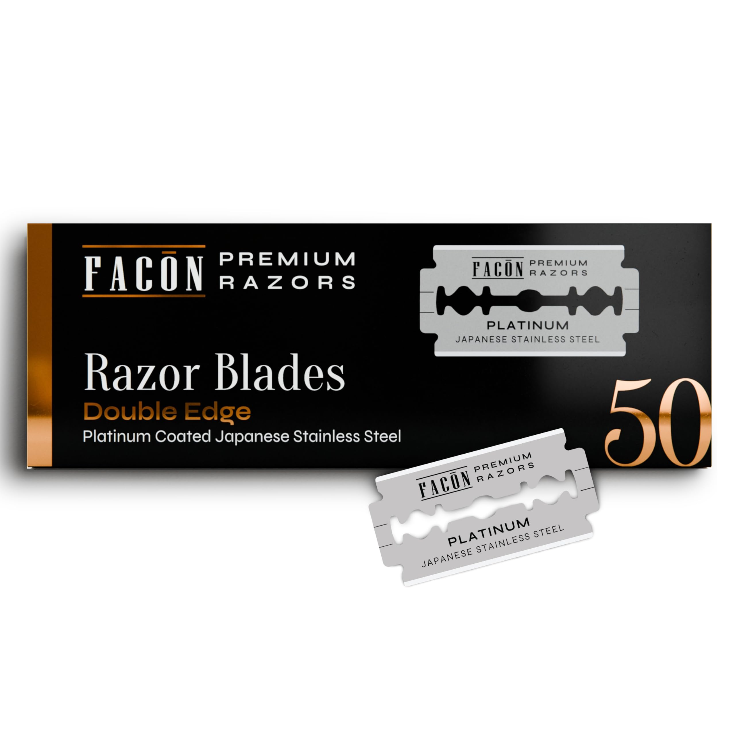 FACON cuchillas doble hoja platino para afeitado suave y preciso.