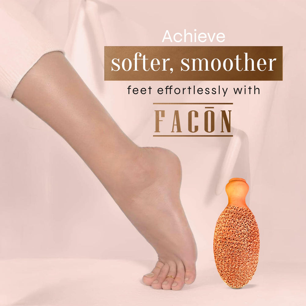 Facón empaque sostenible: compra responsable para exfoliación de pies.