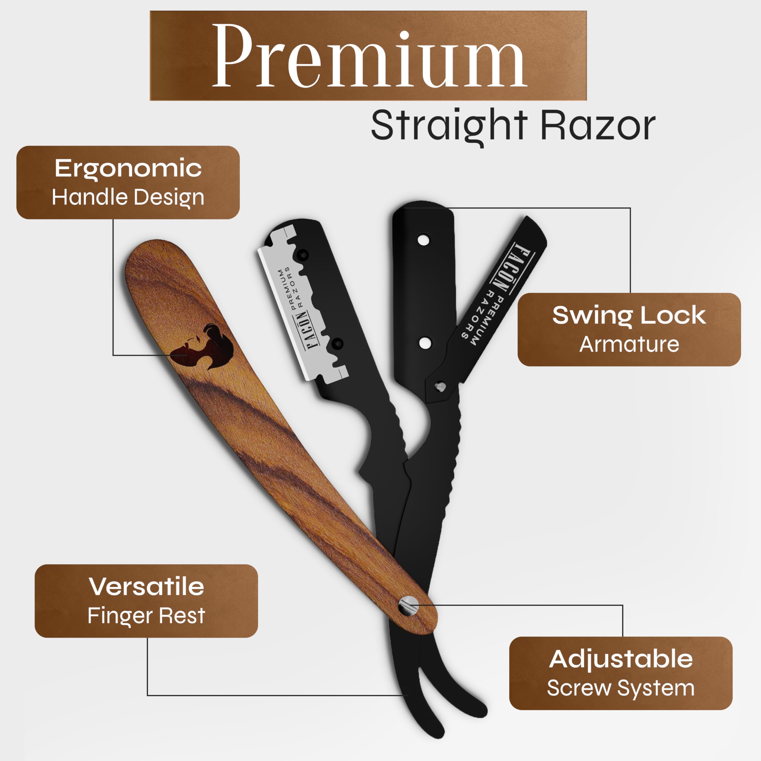 Kit regalo Facón para barbero en caja lista para entregar