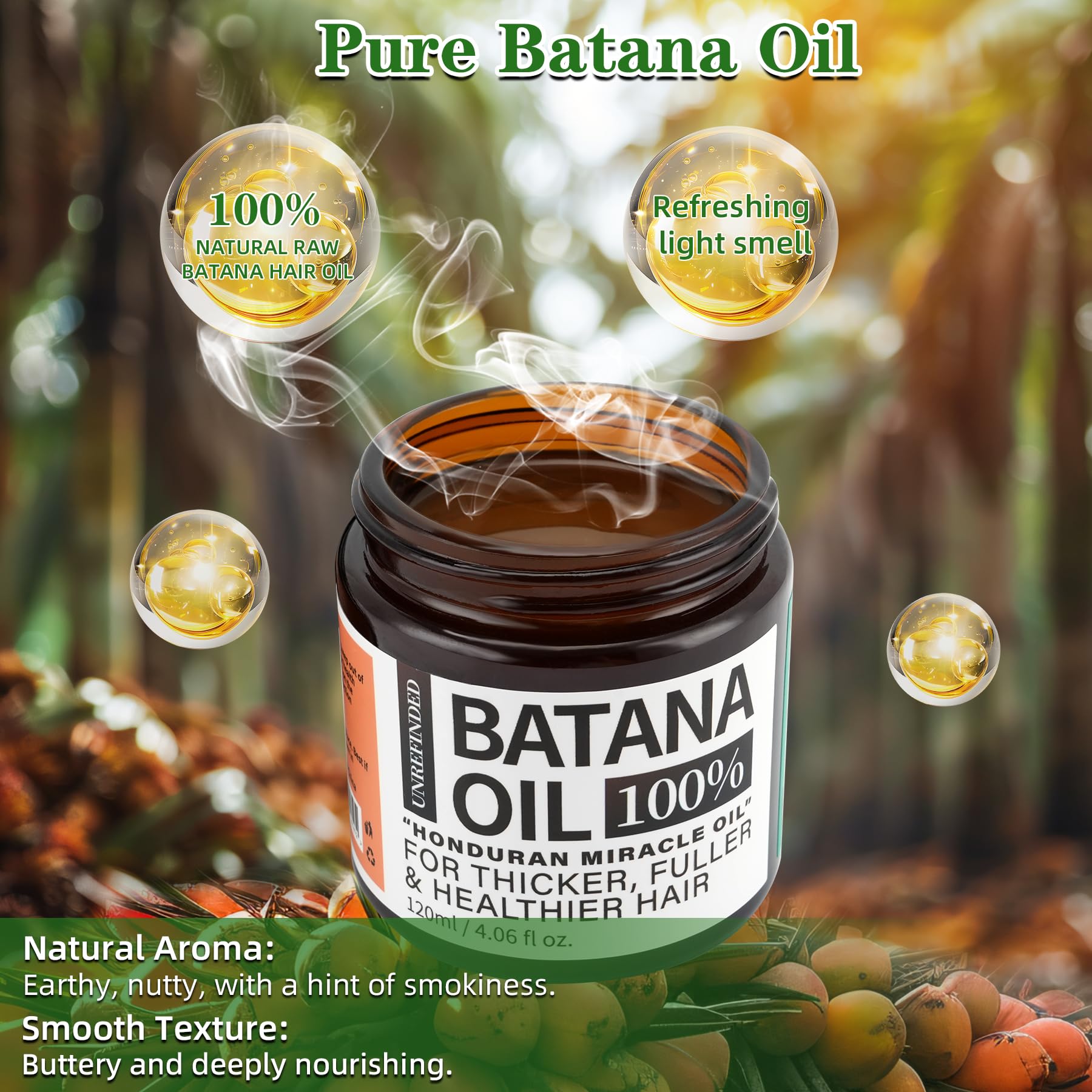 Textura natural del aceite Batana de Fadelo sobre el cabello