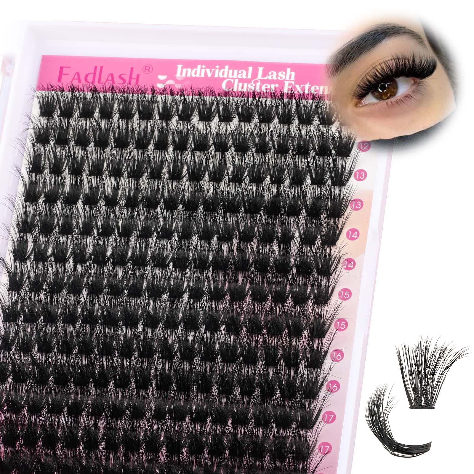 Pestañas FADLASH clústeres varias longitudes compatibles para distintos estilos.
