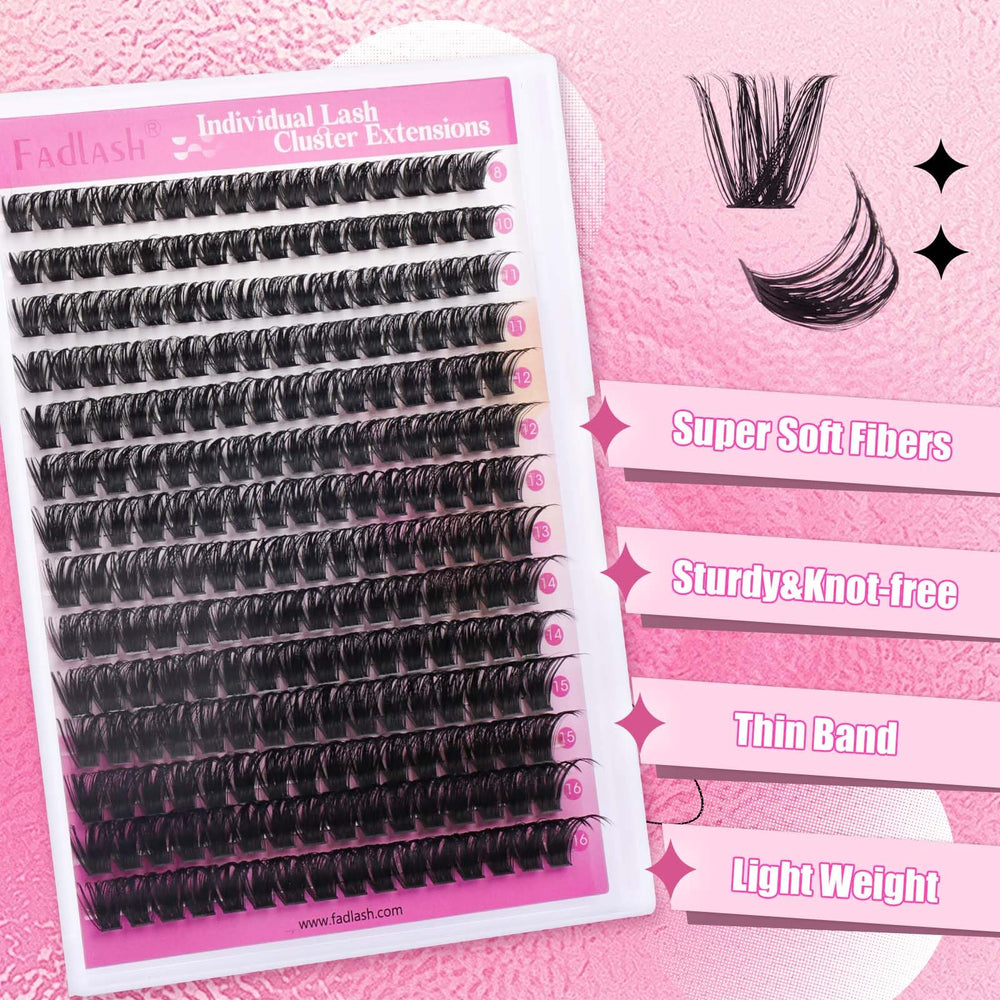 Pestañas FADLASH conjuntos suaves mezclados para crear estilos variados.