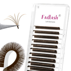 Extensiones FADLASH marrón oscuro, acabado suave para uso diario.