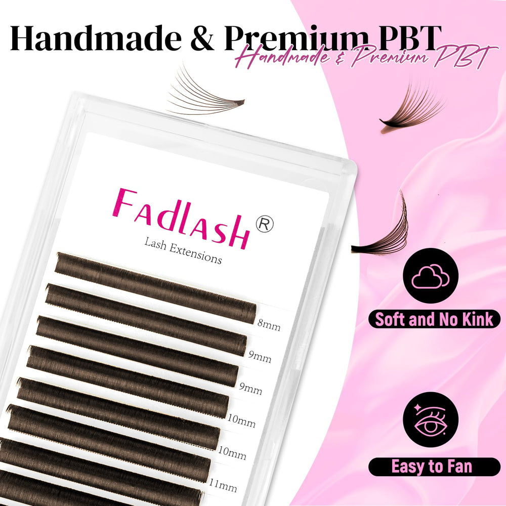 Pestañas FADLASH marrón oscuro, fijación estable para volumen sencillo.