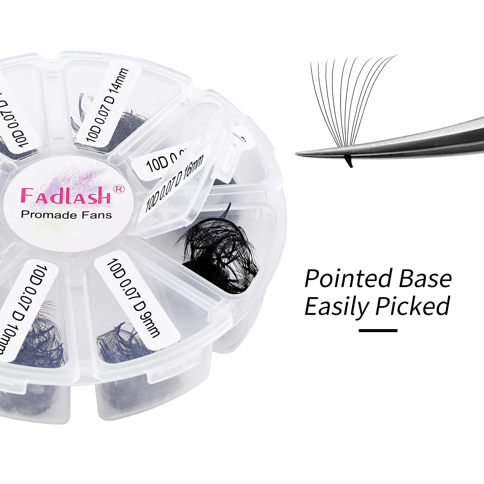 FADLASH extensiones prearmadas con curva en D para volumen definido