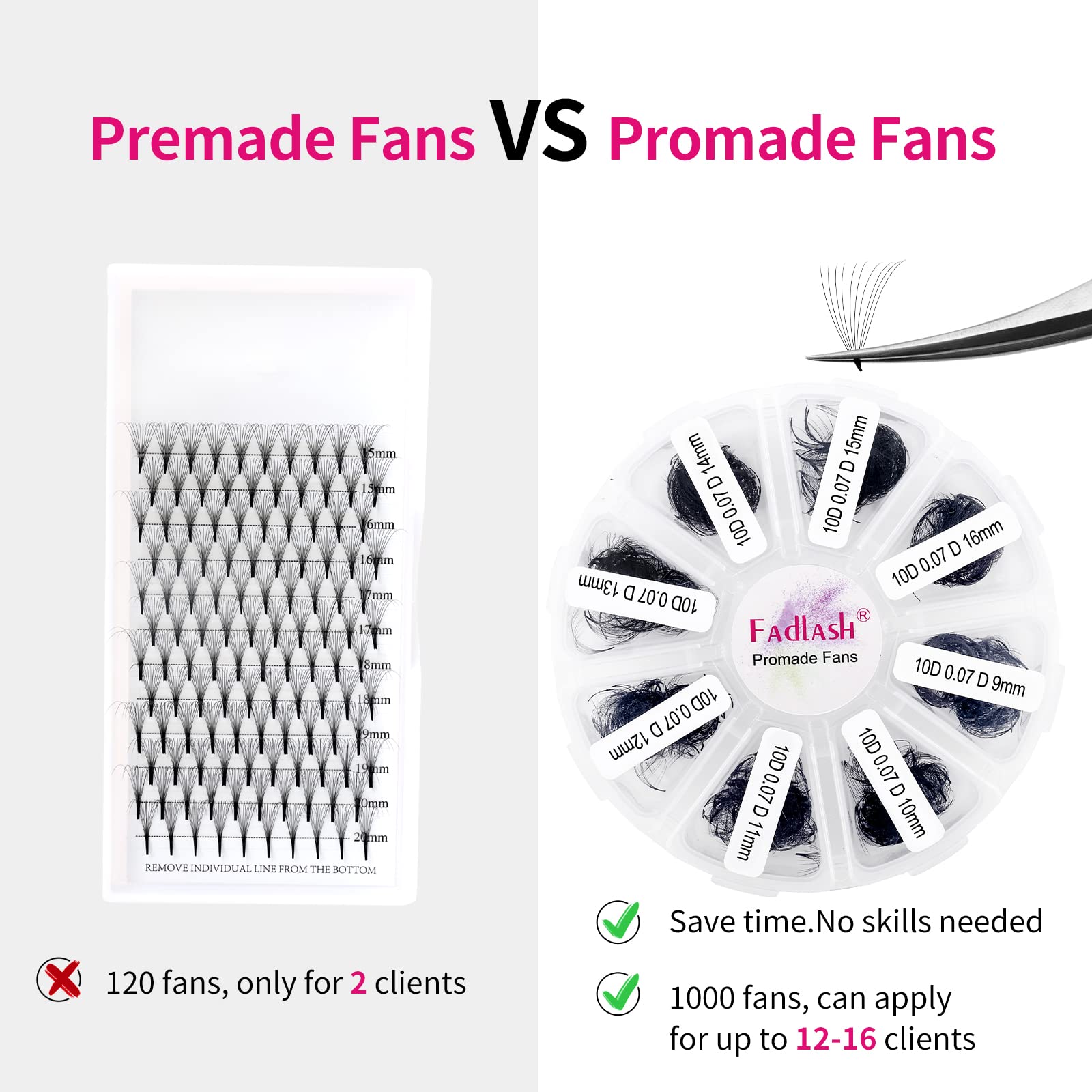 FADLASH extensiones prearmadas sueltas para volumen natural