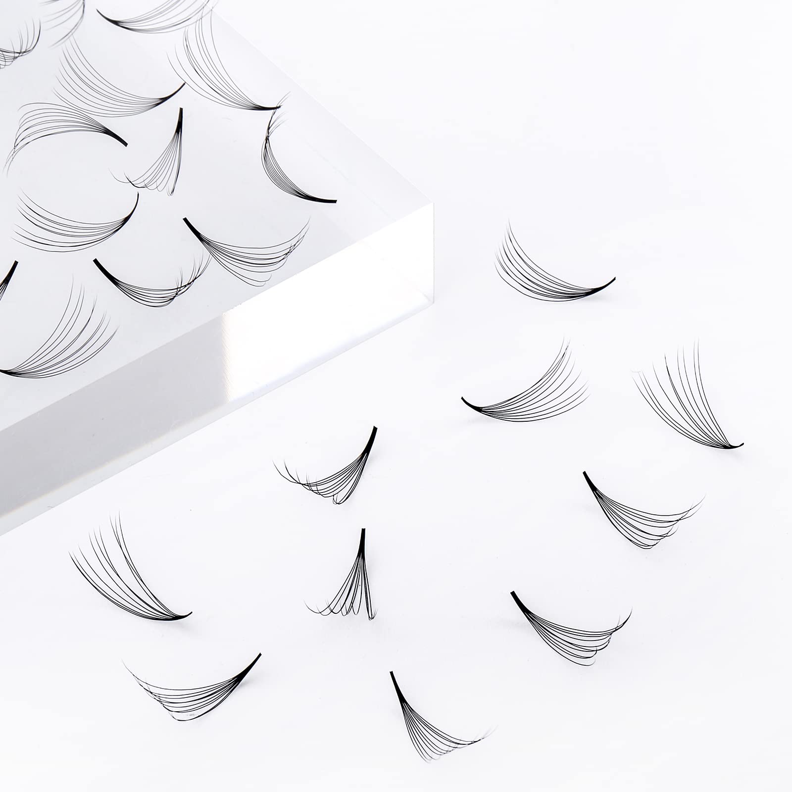 FADLASH fans prearmadas hechas a mano con base delgada