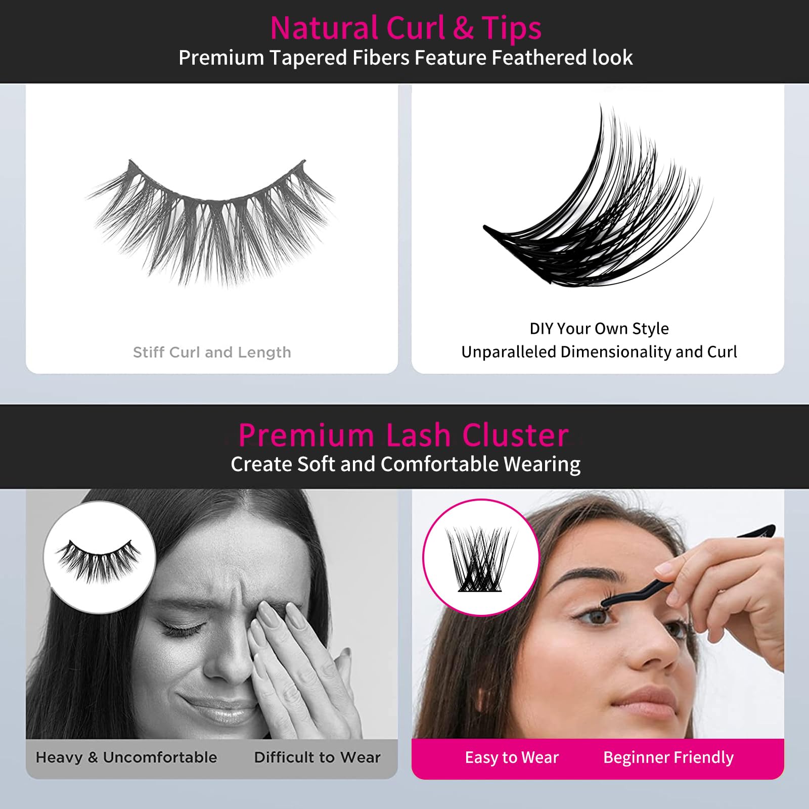 Reusable lash clusters provide a budget-friendly DIY option.