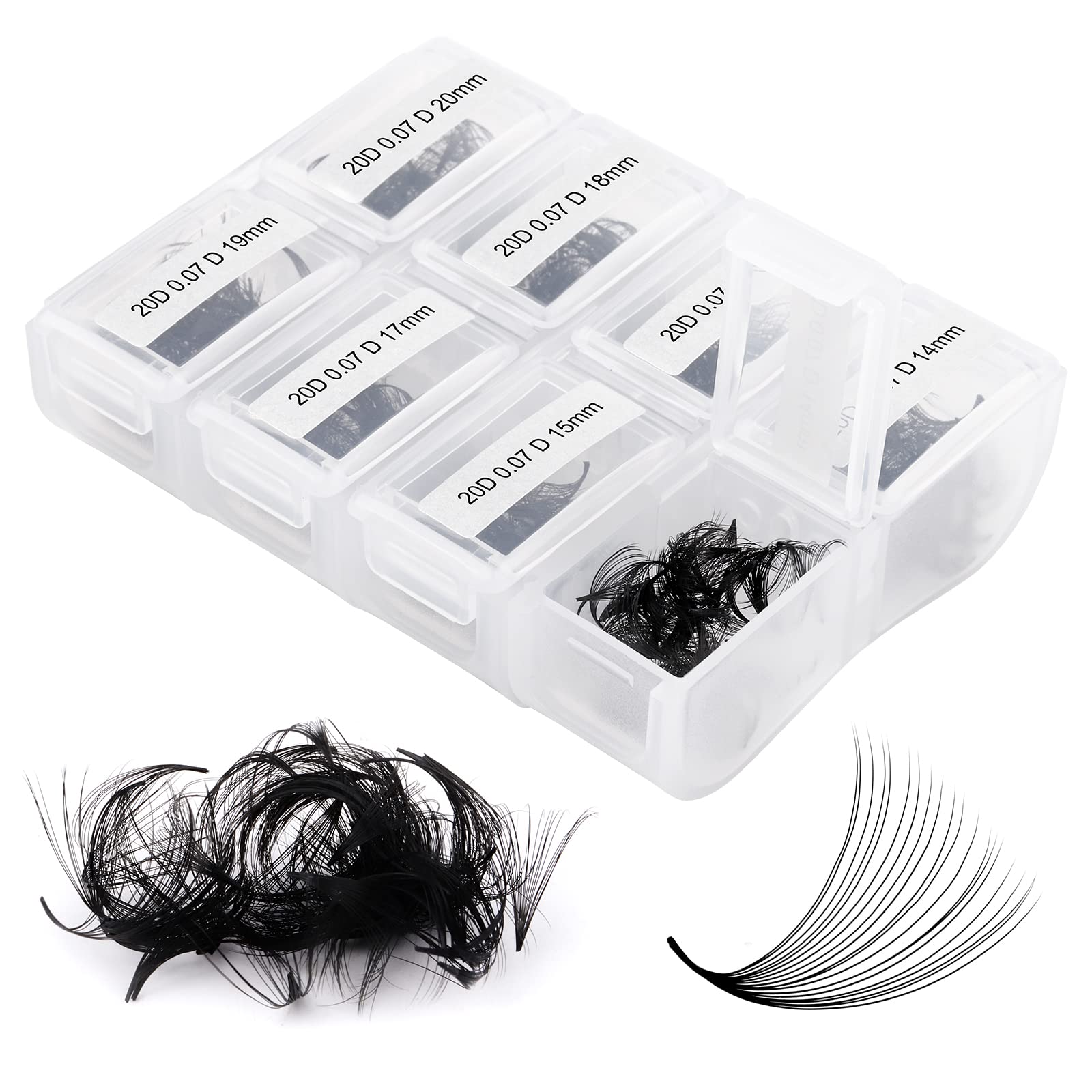 Pestañas FADLASH Premoldeadas 20D, 600 piezas, volumen rápido.