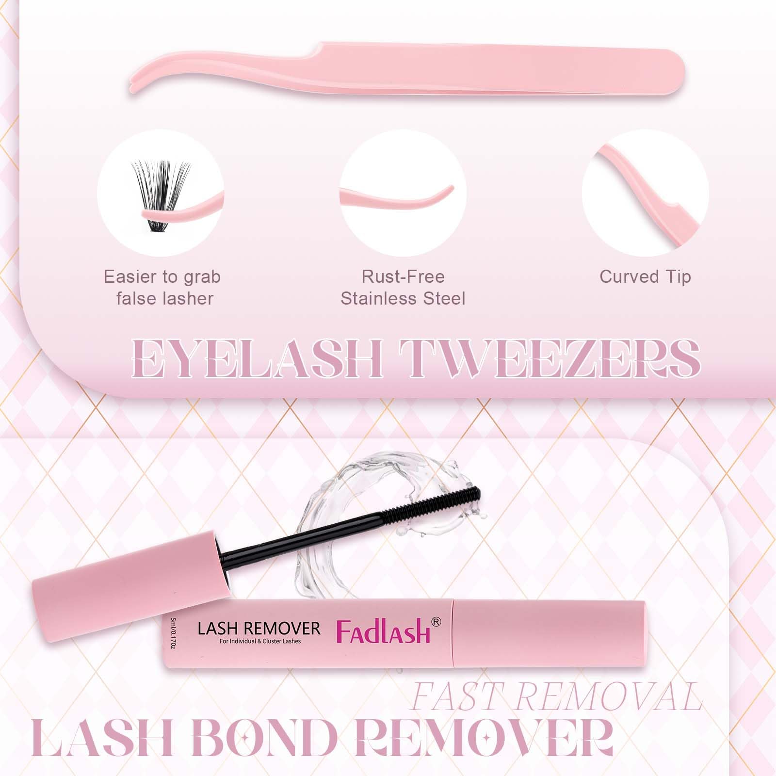 Pinza FADLASH para colocar pestañas con control y exactitud
