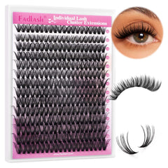 Pestanas FADLASH en racimos, rizo D, 12-18mm, para un look definido.