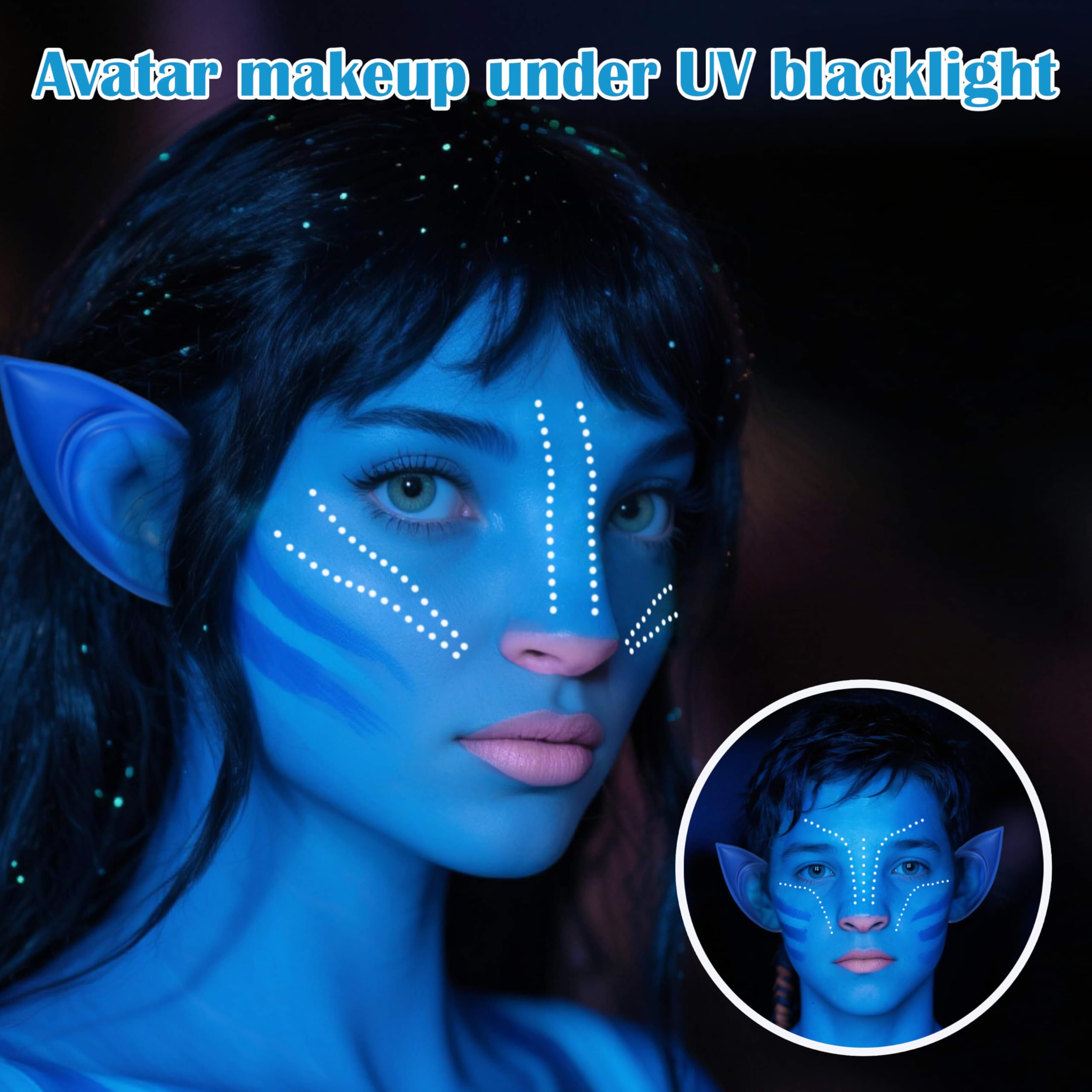 Orejas de elfo azules faglowmify Avatar para completar el aspecto Na’vi.
