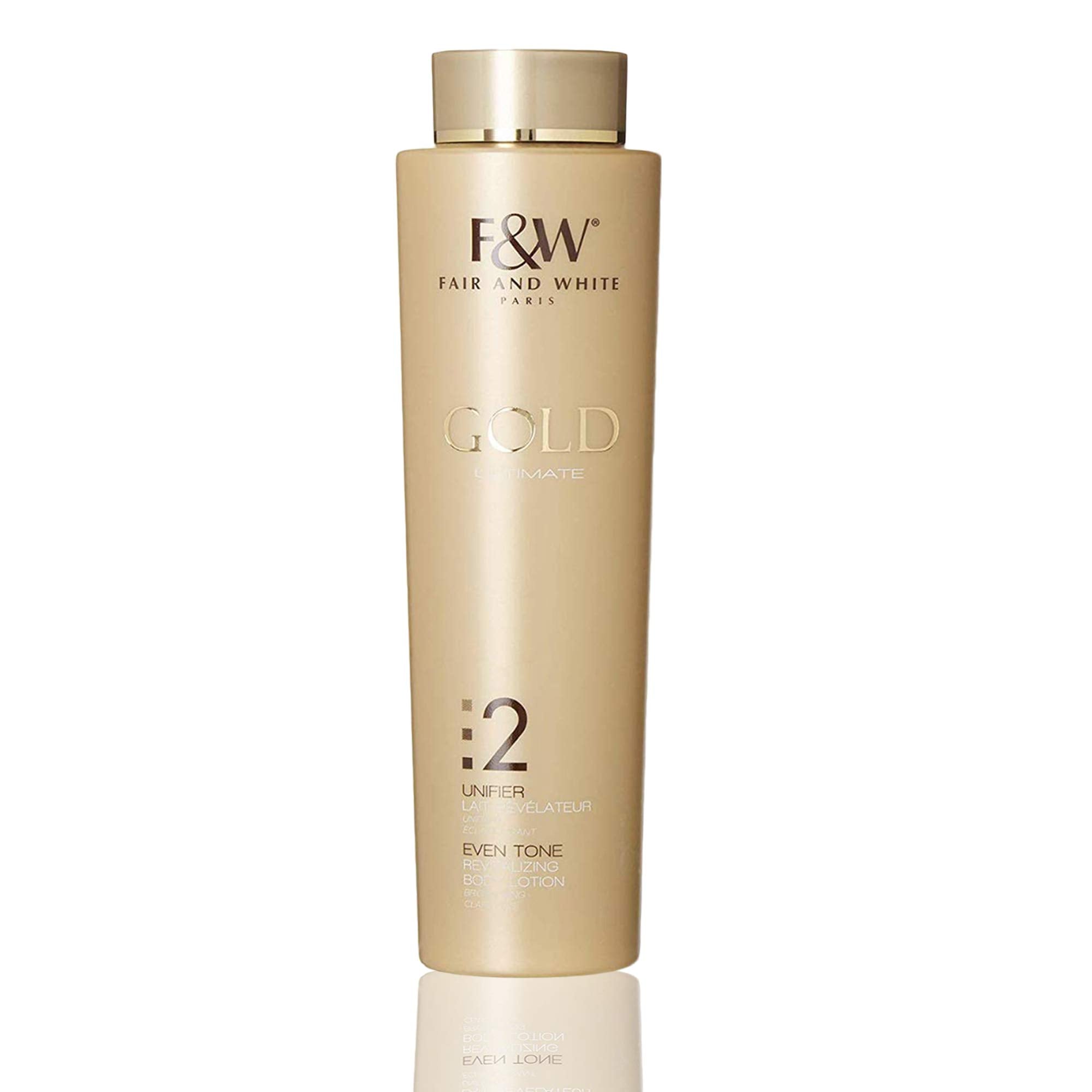 FAIR & WHITE 2: bouteille 500 ml, lotion Or revitalisante pour le corps.