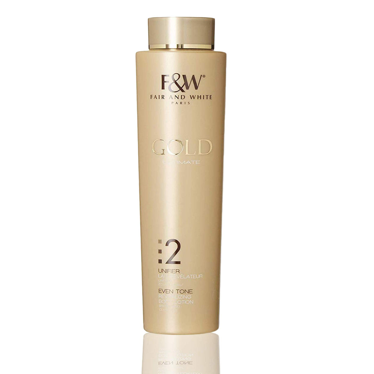 FAIR & WHITE 2: bouteille 500 ml, lotion Or revitalisante pour le corps.