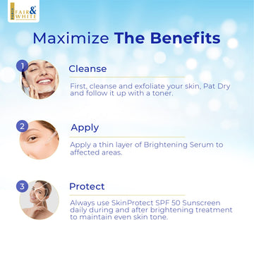FAIR & WHITE Original Brightening Serum applicator in use for targeted care