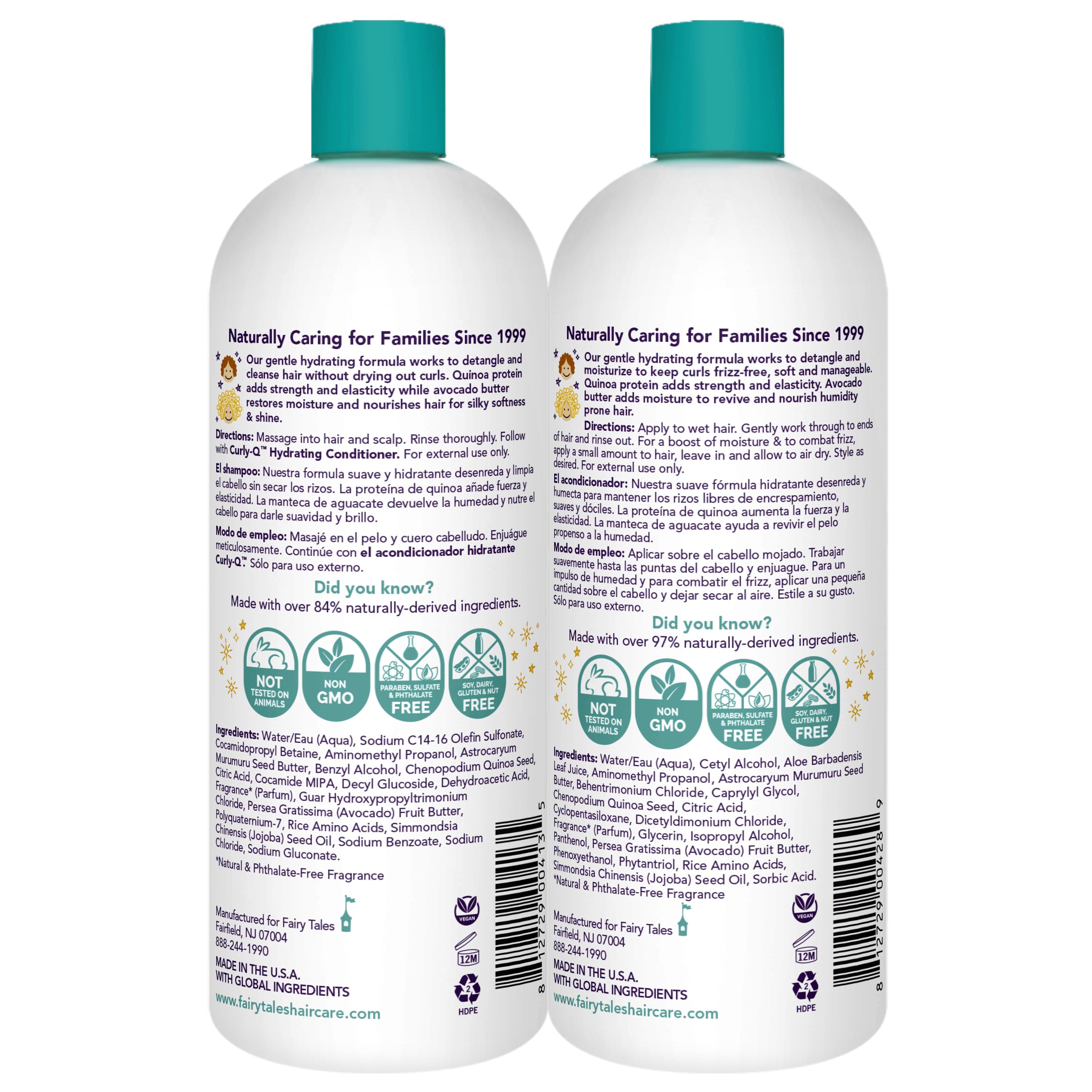 Acondicionador Fairy Tales Curly-Q en botella facilita el desenredo