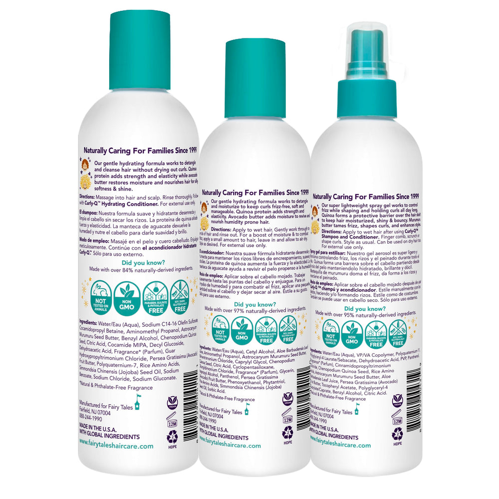 Fairy Tales Curly Q Conditioner – bouteille, démêlage facilité et soin des boucles.