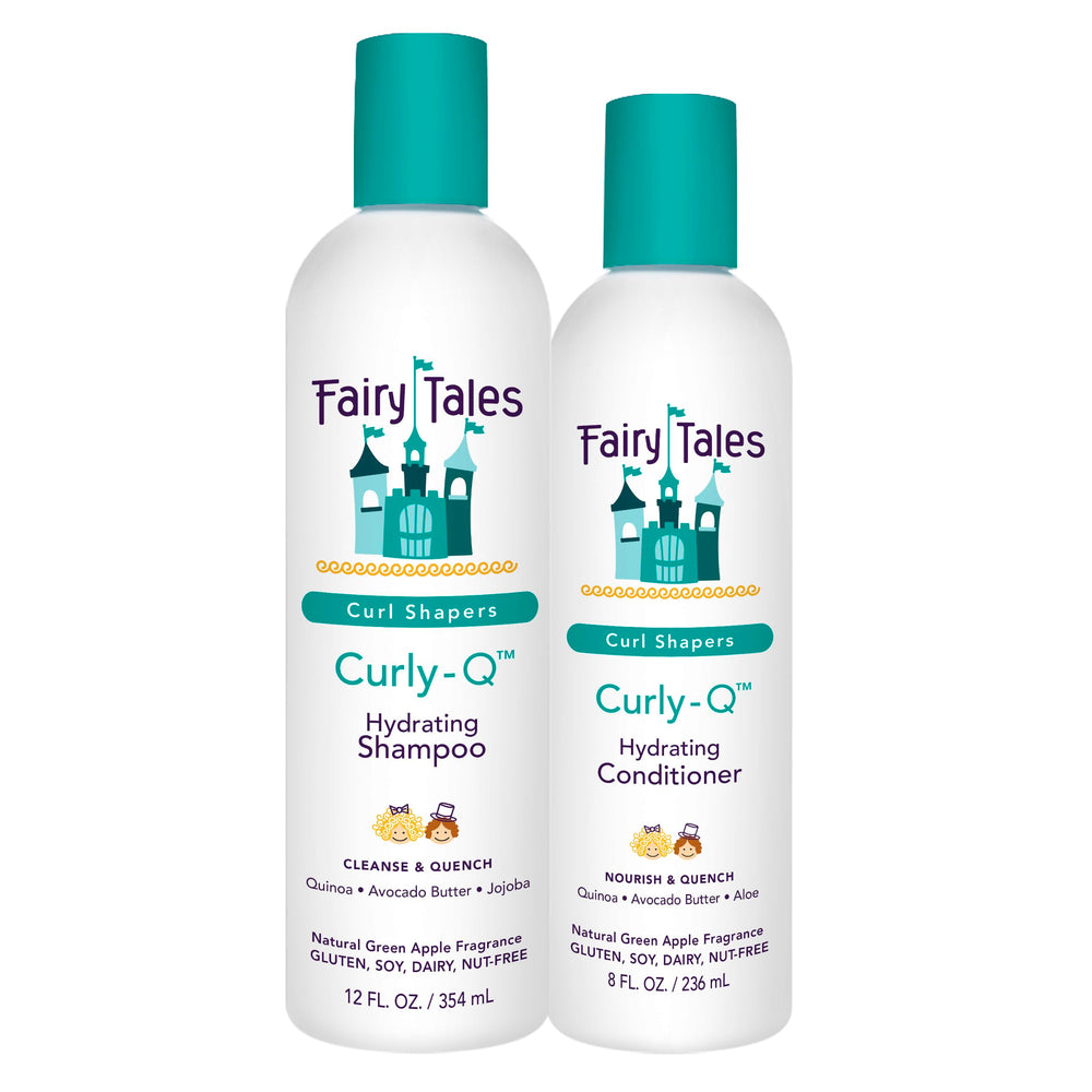 Botella de Fairy Tales Curly Q Shampoo, define rizos y aporta suavidad.