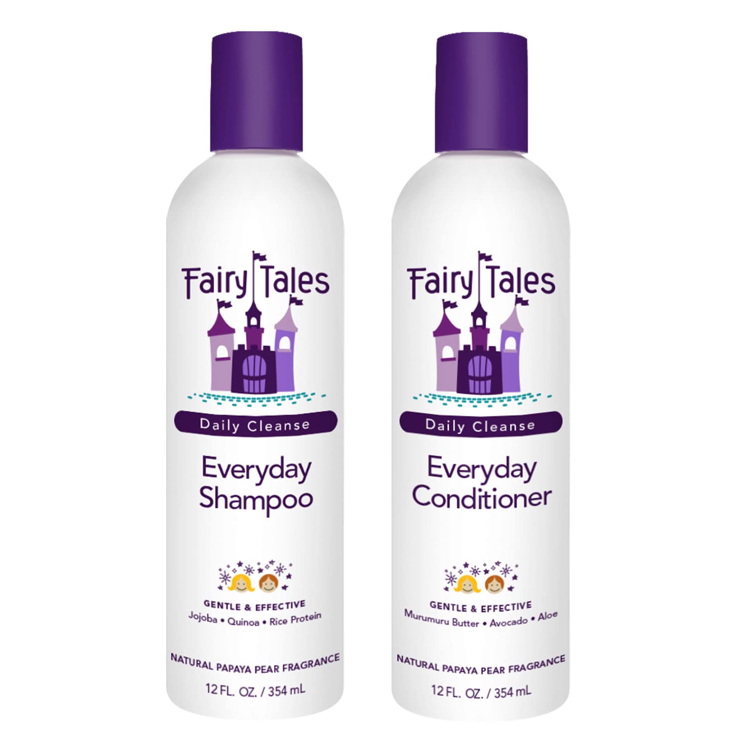 Fairy Tales Daily Cleanse, botella de champú para niños, suave y fácil de desenredar.