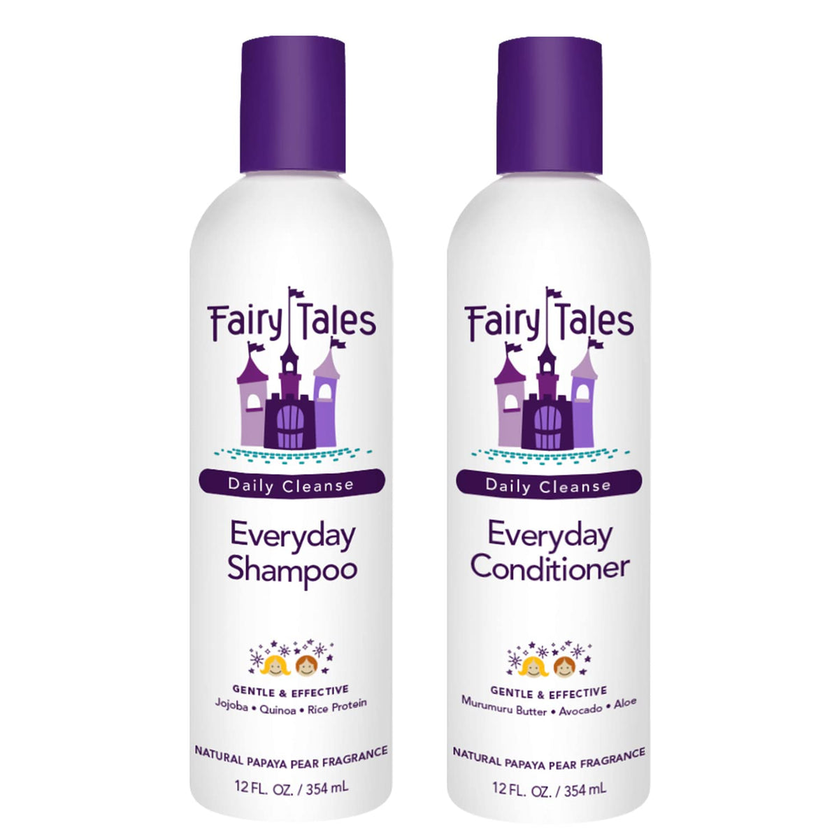 Fairy Tales Daily Cleanse, botella de champú para niños, suave y fácil de desenredar.