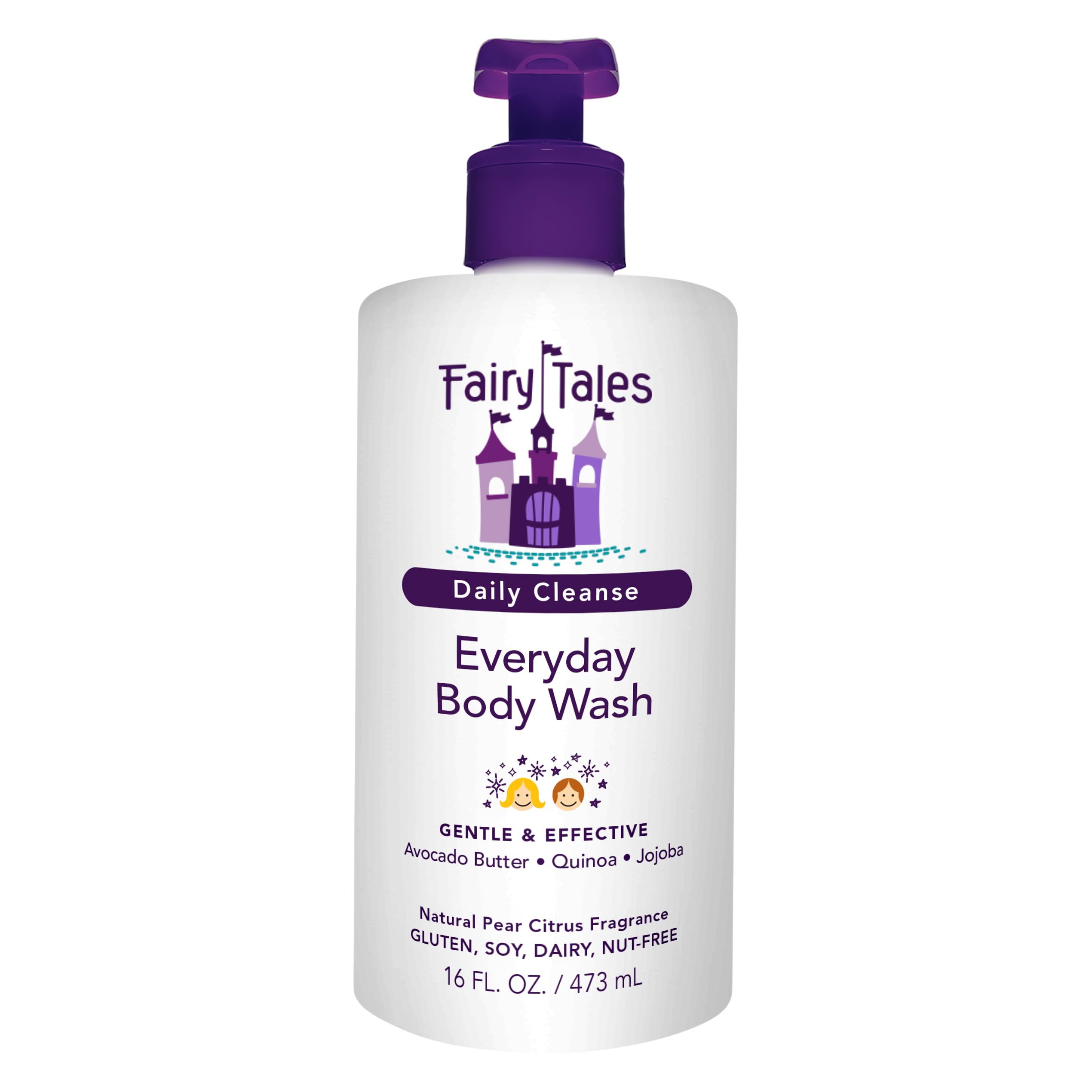 Fairy Tales Daily Cleanse, botella vertida, limpieza suave para piel sensible.
