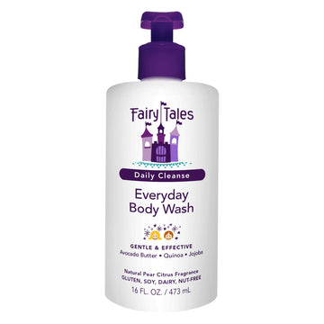 Fairy Tales Daily Cleanse, botella vertida, limpieza suave para piel sensible.
