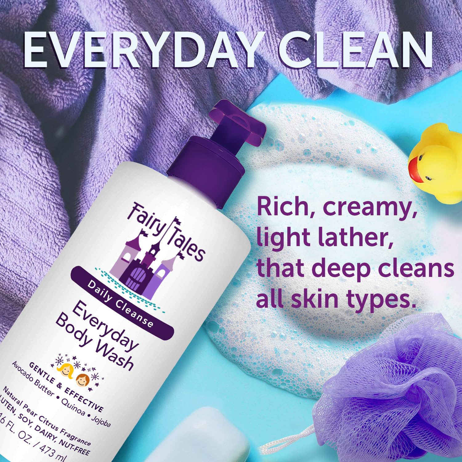 Aroma de pera cítrica de Fairy Tales Daily Cleanse en la ducha.