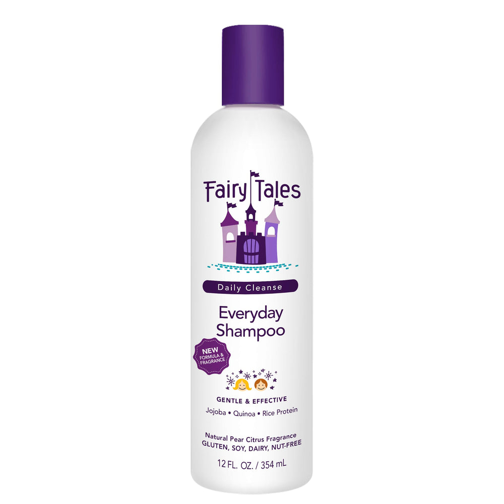 Fairy Tales Daily Cleanse bottle showing gentle hydrating kids shampoo for hair care
