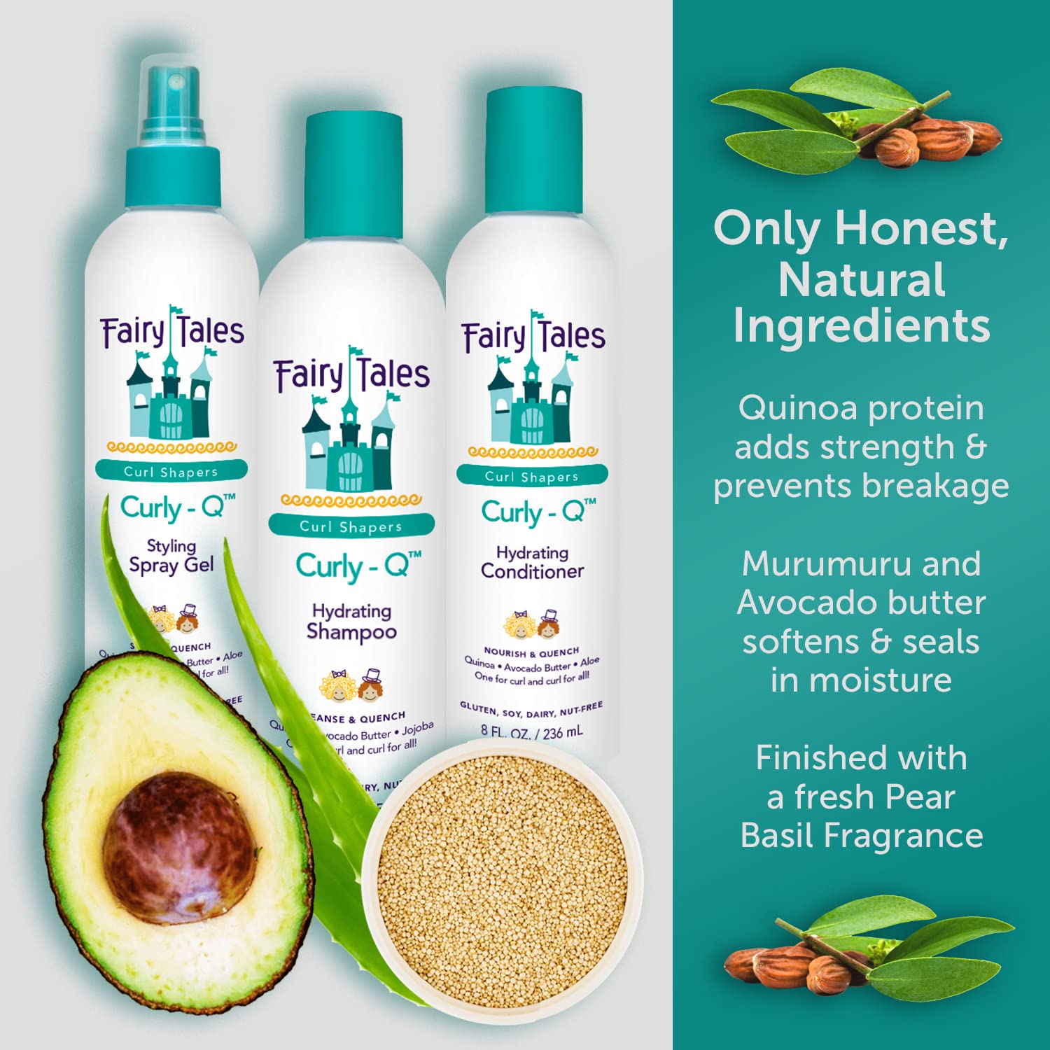 Ensemble triple Fairy Tales Curly Q – pratique pour une routine complète des boucles.