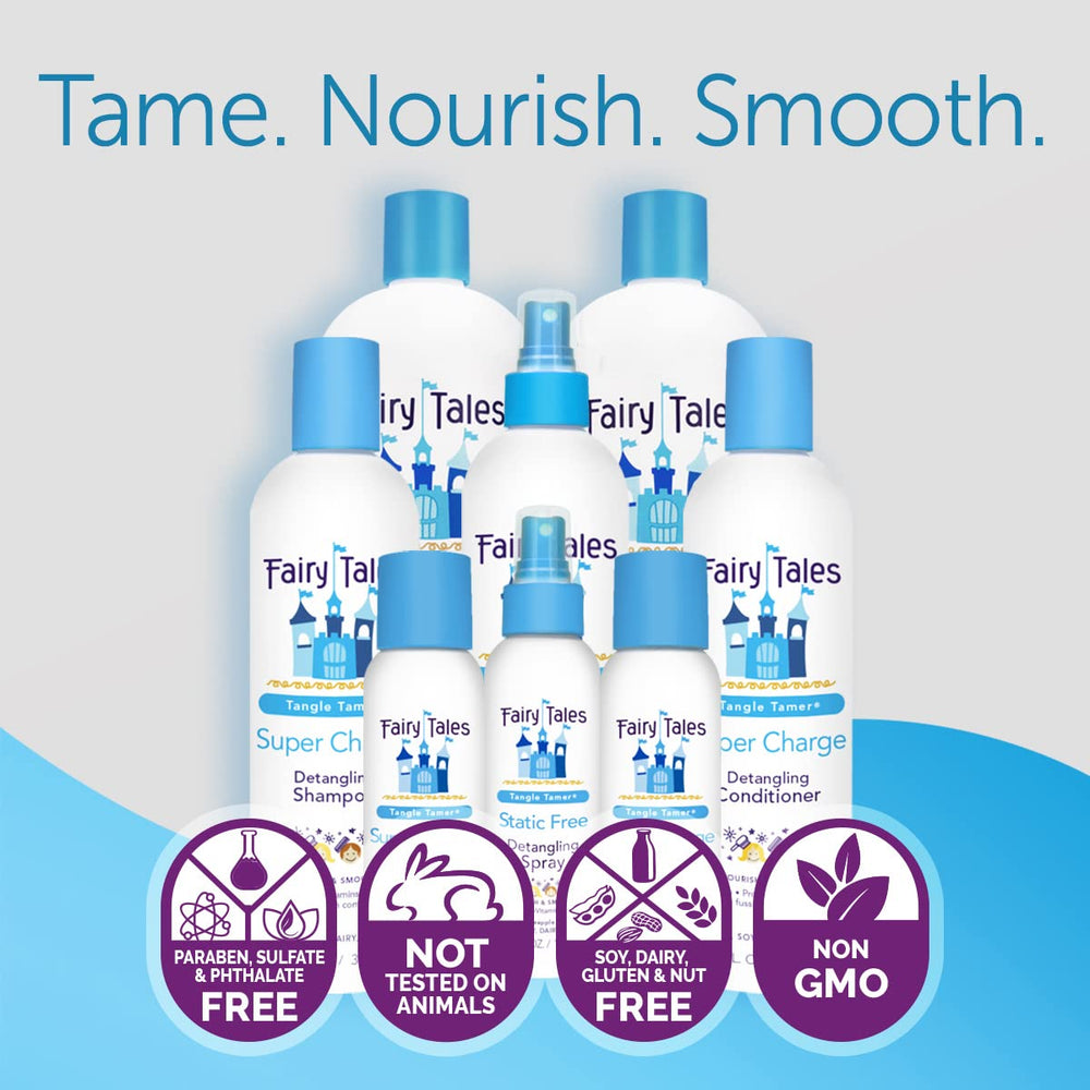 Textura antiestática de Fairy Tales Tangle Tamer para cabello suave