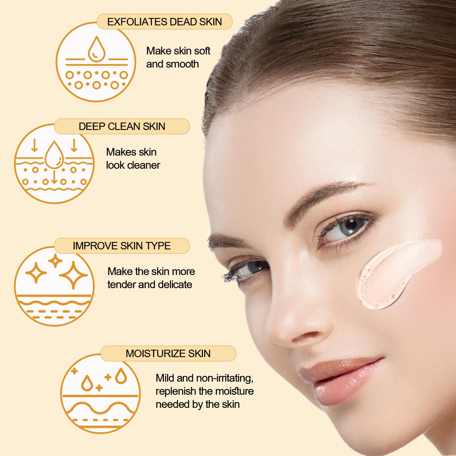 FAIRYTALESPACE gel exfoliante naranja con hidratacion duradera para la piel.