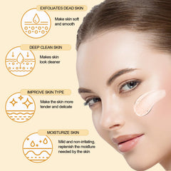 FAIRYTALESPACE gel exfoliante naranja con hidratacion duradera para la piel.