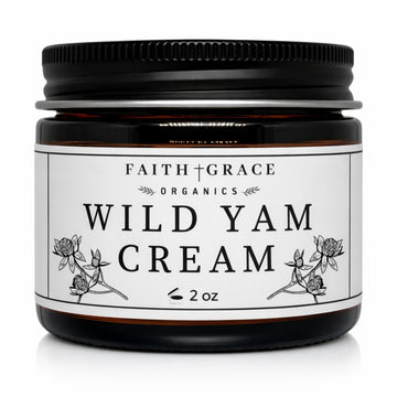 Faith and Grace Organics crema yam bote, posible apoyo al equilibrio hormonal.