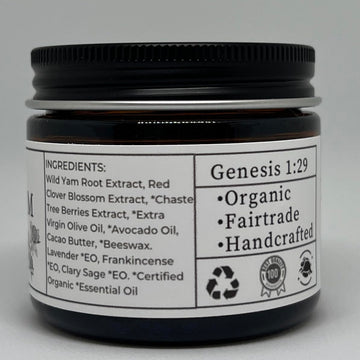 Faith and Grace Organics textura lujosa crema yam, absorción rápida.